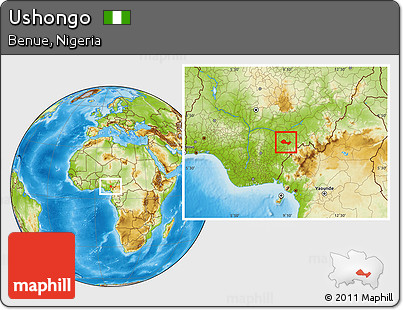 Physical Location Map of Ushongo