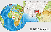 Physical Location Map of Ushongo, highlighted country, highlighted parent region