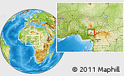 Physical Location Map of Ushongo, highlighted parent region, within the entire country