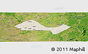 Shaded Relief Panoramic Map of Ushongo, satellite outside