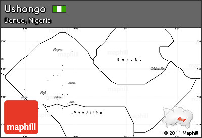 Blank Simple Map of Ushongo