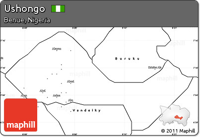 Blank Simple Map of Ushongo