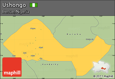Savanna Style Simple Map of Ushongo