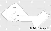 Silver Style Simple Map of Ushongo, single color outside