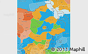 Political 3D Map of Borno, political shades outside