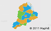 Political 3D Map of Borno, single color outside