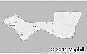 Gray 3D Map of Askira/U, single color outside