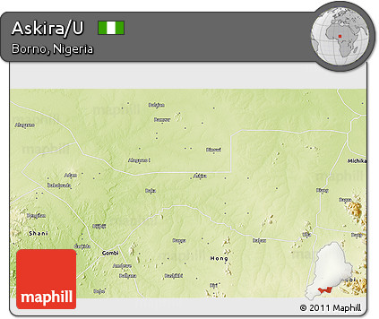 Physical 3D Map of Askira/U