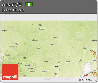 Physical 3D Map of Askira/U