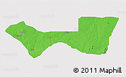 Political 3D Map of Askira/U, single color outside