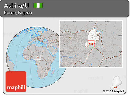 Gray Location Map of Askira/U, highlighted parent region