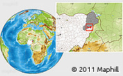 Physical Location Map of Askira/U, highlighted country, highlighted parent region