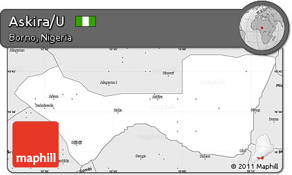 Silver Style Simple Map of Askira/U