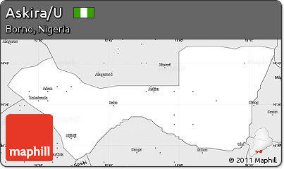 Silver Style Simple Map of Askira/U