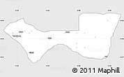 Silver Style Simple Map of Askira/U, single color outside