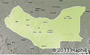 Physical 3D Map of Damboa, darken, semi-desaturated