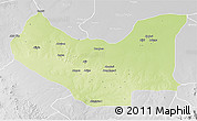 Physical 3D Map of Damboa, lighten, desaturated