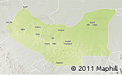 Physical 3D Map of Damboa, lighten, semi-desaturated