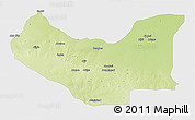 Physical 3D Map of Damboa, single color outside