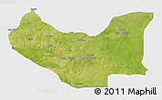 Satellite 3D Map of Damboa, single color outside
