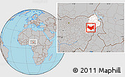 Gray Location Map of Damboa, highlighted parent region