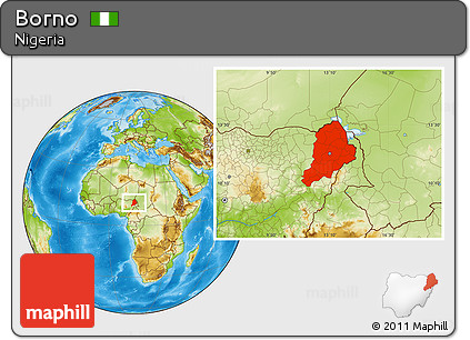 Physical Location Map of Borno