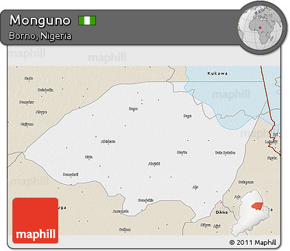 Classic Style 3D Map of Monguno