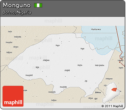 Classic Style 3D Map of Monguno