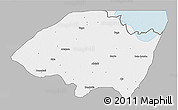 Gray 3D Map of Monguno, single color outside
