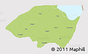 Physical 3D Map of Monguno, cropped outside