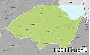 Physical 3D Map of Monguno, desaturated