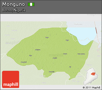 Physical 3D Map of Monguno, lighten