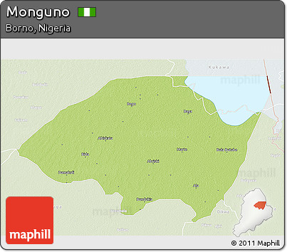 Physical 3D Map of Monguno, lighten
