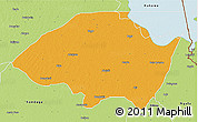 Political 3D Map of Monguno, physical outside