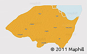 Political 3D Map of Monguno, single color outside