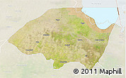 Satellite 3D Map of Monguno, lighten
