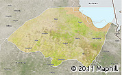 Satellite 3D Map of Monguno, semi-desaturated