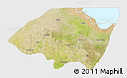 Satellite 3D Map of Monguno, single color outside