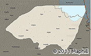 Shaded Relief 3D Map of Monguno, darken