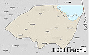 Shaded Relief 3D Map of Monguno, desaturated