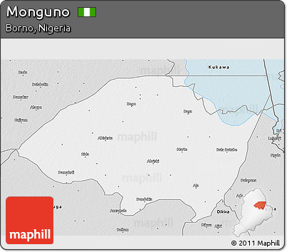Silver Style 3D Map of Monguno