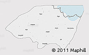 Silver Style 3D Map of Monguno, single color outside