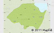 Physical Map of Monguno, lighten