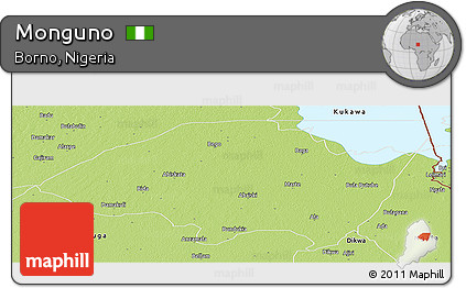 Physical Panoramic Map of Monguno