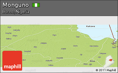 Physical Panoramic Map of Monguno