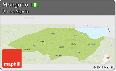 Physical Panoramic Map of Monguno, lighten