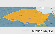 Political Panoramic Map of Monguno, semi-desaturated
