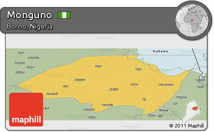 Savanna Style Panoramic Map of Monguno