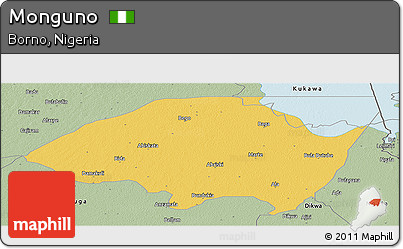 Savanna Style Panoramic Map of Monguno
