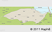 Shaded Relief Panoramic Map of Monguno, physical outside